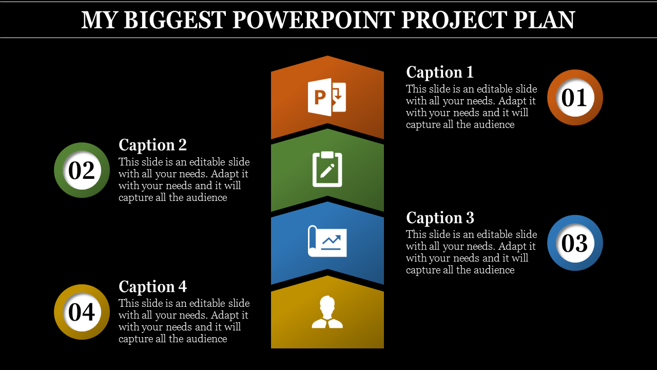 Free - Project Plan PowerPoint Template with Dark Background